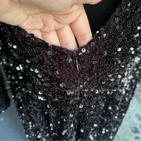 Fashion Nova Black Long Sleeve Sequin Jumpsuit with Open Back - Picture 7 of 10